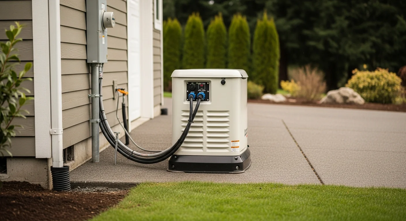 Backup generator installation at residential property in Kitsap County