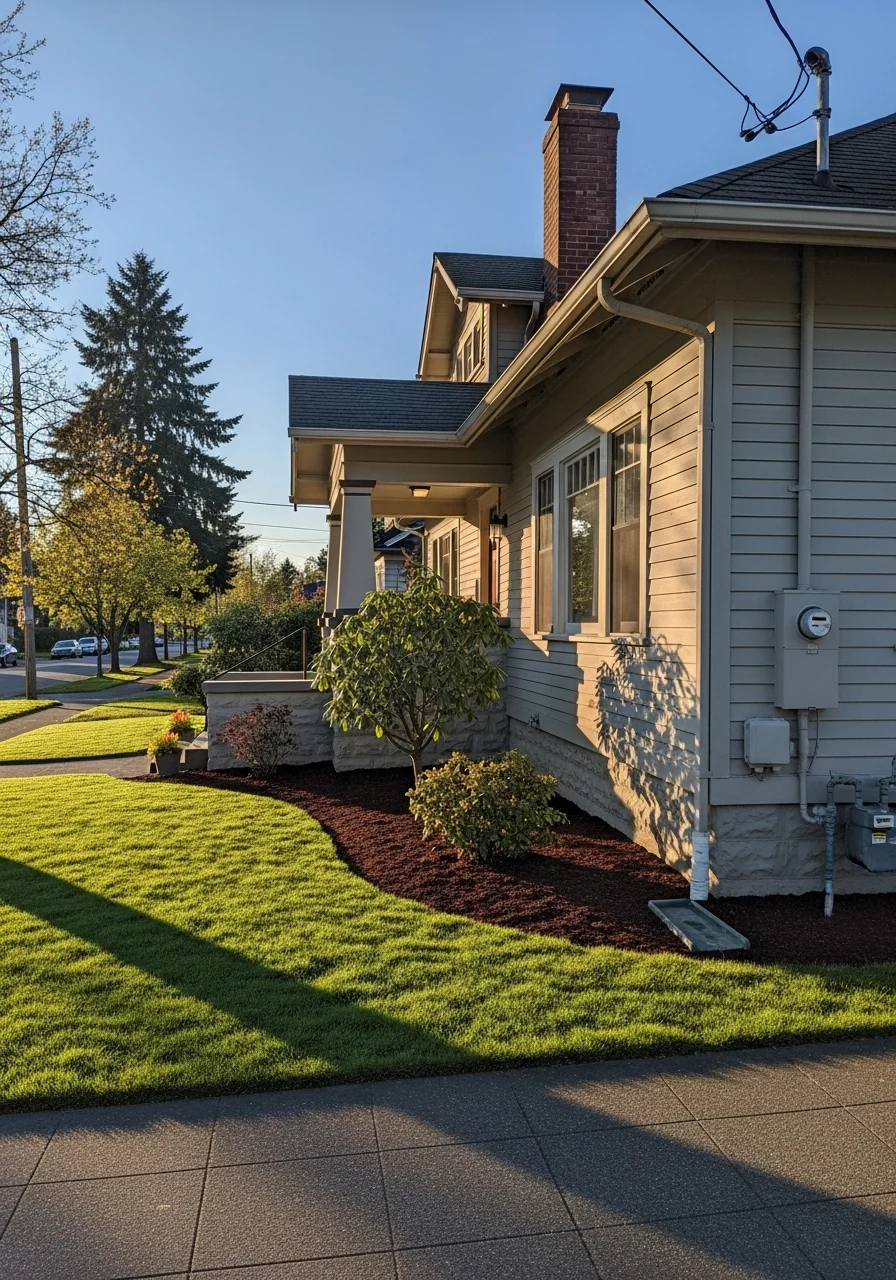 Well-maintained Tacoma home in a neighborhood like Hilltop or Proctor with professional exterior finishing.